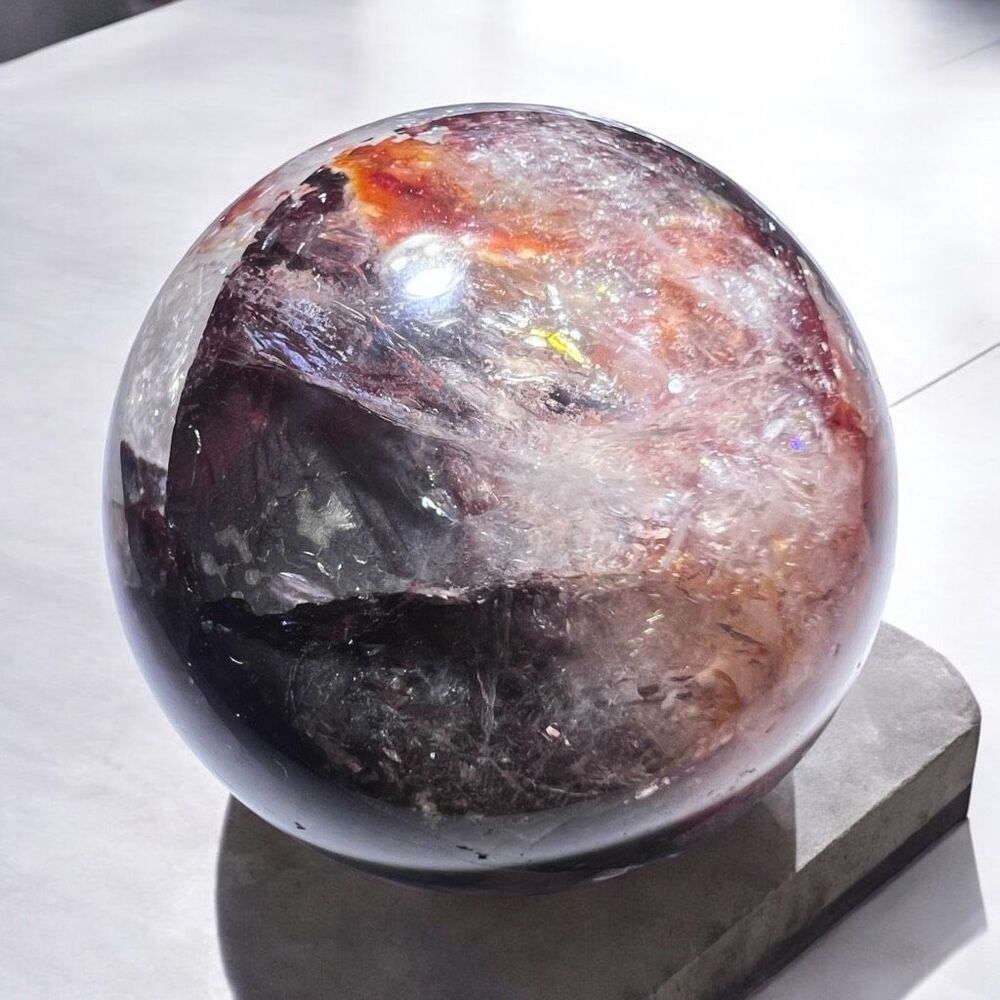 Fire Quartz Crystal Marble Sphere (3)‎